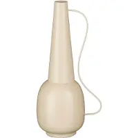 Mica Decorations Tosno Vase Decoratif - Pot de Fleur Interieur 24 x 20 x 43 cm - Decoration Salon - Fer, MDF, Velours - Off-white