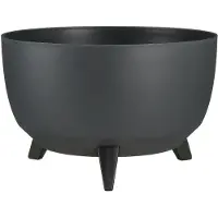 Mica Decorations Doppio Support Plante - 20,5 X Ø40 Cm - Jardiniere Exterieur Grande Taille - Jardiniere Sur Pieds - Plastique Recyclé - Anthracite