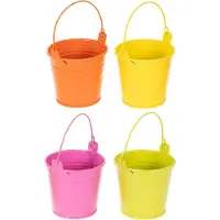 Viana Mini-seaux colorés comme cache-pots ou décoration, métal, lot de 12, Ø 8 cm, H 7,5 cm, couleurs gaies, 12 pièces