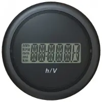 VDO Digital Round Voltmeter 9-48v Argenté