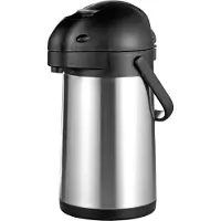 Esmeyer Verseuse à pompe "STREAM", capacité : 1,9 litre Distributeur à pompe en acier inoxydable à double, Carafe isotherme, Argent