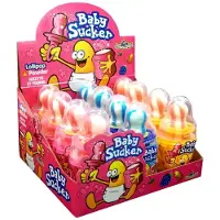Funny Candy Sucette Bébé Acidulée Avec Poudre Acidulée 12-Pack Bonbons Lollipops 500g