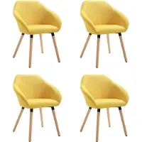 vidaXL Chaises de salle à manger 4 pcs Jaune Tissu