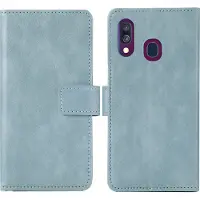 IMoshion Étui de télephone portefeuille de luxe Samsung Galaxy A40 - Bleu clair
