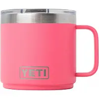 Yeti Rambler Stackable Mug 2.0 14oz Mag Slider Lid, Tropical Pink, mug thermos empilable avec couvercle, 414 ml