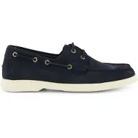 BOSS pour homme. 50563130 Chaussures de bateau en daim contrasté bleu marine (41), Plat, Cuir, Lacets, Casuel
