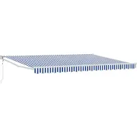 vidaXL , store enroulable bleu et blanc, 4 x 2 mètres, polyester et métal