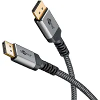 Goobay 65264 DisplayPort 1.4 Kabel 1,0 m grau, schwarz, 1 St.