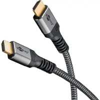 Goobay 64992 Câble HDMI 0,5 m HDMI Type A (Standard) Noir, Argent
