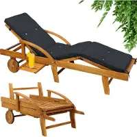 Casaria Transat de jardin Tami Sun 200cm avec coussin