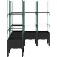vidaXL Jardinière avec treillis noir 160x120x142,5 cm PP