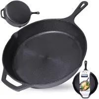 Orion Poêle à frire en fonte Poêle à braiser Assiette 30 cm avec poignée Induction