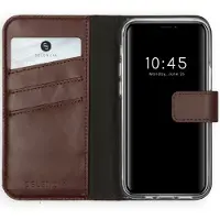 Selencia Étui portefeuille en cuir véritable Apple iPhone 12 Mini - Marron