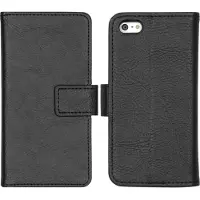 IMoshion Étui de télephone portefeuille de luxe Apple iPhone SE (2016) / 5 / 5s - Noir
