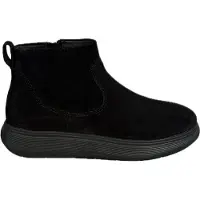 FitFlop pour femme. E35-090 iQ-COMFF BOTTINES EN DAIM AVEC ZIP (41), Noir, Plat, Cuir, Fermeture éclair, Casuel