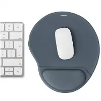 IMoshion Tapis de souris ergonomique - Tapis de souris avec repose-poignet - 30 x 25 cm - Bleu seal
