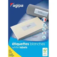 Agipa Étiquettes universelles, 70 x 31 mm, blanches, rectangulaires