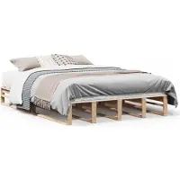 vidaXL Lit en pin massif sans matelas 140x200 cm