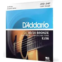 D'addario And Co EJ36 80/20 Bronze 12C Light 10-47