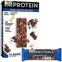 Be-Kind Barres Protéinées Noix Chocolat Noir Sans Gluten 12x50g - Collation Riche En Protéines, Énergie Naturelle, Snack Santé 600g