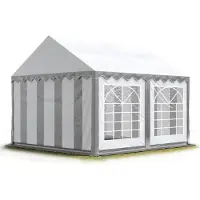 TOOLPORT 3x3 m Tente de réception / Barnum gris-blanc toile de haute qualité PVC 700 N