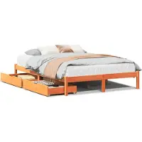 vidaXL Lit en pin massif sans matelas brun cireux 120x200 cm