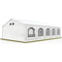 TOOLPORT Tente de réception 5x10 m Tente de Jardin Blanc bâche PE 500 N imperméable résistante aux UV avec Cadre de Sol