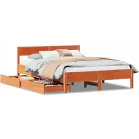 vidaXL Lit en bois massif sans matelas pin brun cireux 140x200 cm