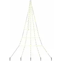 vidaXL Arbre de Noël LED avec piquets au sol Blanc chaud 300 cm Métal