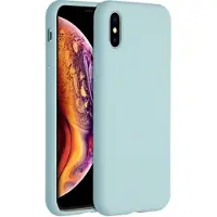 Accezz Coque Liquid Silicone Apple iPhone X / Xs - Sky Blue