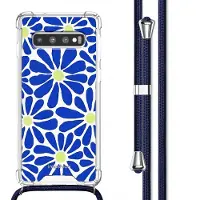 IMoshion Coque Design avec cordon Samsung Galaxy S10 - Cobalt Blue Flowers Connect