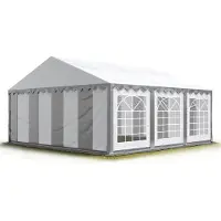 TOOLPORT 4x6 m Tente de réception / Barnum gris-blanc toile de haute qualité PVC 700 N