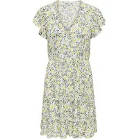 ONLY Robe-chemise 'ONLCLAUDETTE' citron vert / vert foncé / blanc