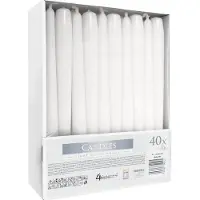 Bispol Bougie conique blanche - lot de 40 (40 pcs)