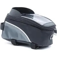 Motus Sacoche de cadre de vélo imperméable 1,5 L avec support pour smartphone à écran tactile, EVA, prise pour écouteurs, fixation Velcro
