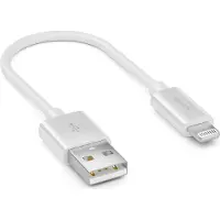 DeleyCON Câble de recharge et de données Lightning 8 broches USB de 0,15 m, MFI, pour Apple iPhone 14 Pro Max, 14 Pro, 14 Plus, 14 SE, 13 Pro Max, 13 Pro, 13 Mini, 12 Pro Max, 12 Pro, 12 Mini - Blanc