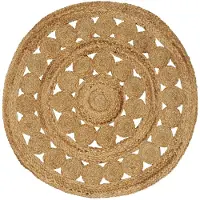 vidaXL Tapis naturel, Ø 90 cm, en jute
