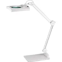Industrial Quality Supplies Lampe loupe LED Lentille en verre 190,5mm (7,5″) Pied blanc Cache, tête carrée