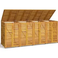 vidaXL Box pour poubelles pour 4 tonnes 280x89x117 cm bois massif acacia