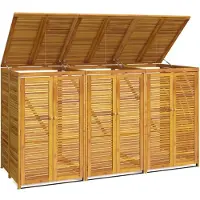 vidaXL Box pour poubelles pour 3 tonnes 210x89x117 cm bois massif acacia