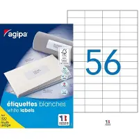 Agipa Étiquettes universelles, 52,5 x 21,2 mm, avec aide au décollage