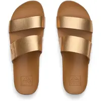 Reef pour femme. CJ9014 Sandales à coussin Vista sunset bronze (37.5), Doré, Plat, Aucun, Casuel, Beachwear