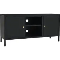 vidaXL Armoire TV noire 105x35x52 cm acier et verre
