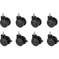 Oplite Kit de 8 roues Castor Wheels pour cockpits GTR S8 et S8 Elite Noir