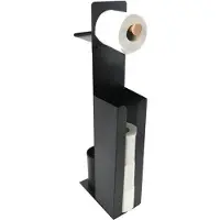Steinbach Garniture de WC Yoni avec réserve de papier Noir/bambou