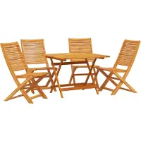 vidaXL Ensemble de jardin pour 5 personnes, en bois d'acacia massif, couleur marron