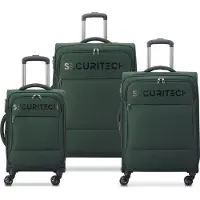 Delsey Securitech von Paris - Koffer Set Vanguard - 3 -Stück - Handgepäck 35L + Roller Gepäck 71L un, Valise, Vert
