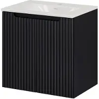 En.casa Lavabo avec meuble bas incl. lavabo 'Skelbolu' 60 x 57 x 39 cm noir