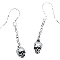 Alchemy Gothic Boucles d'oreilles Gothic de - Boucles D'Oreille Deadskull - pour Femme - couleur argent - Taille Standard