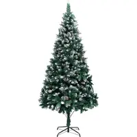 vidaXL Arbre de Noël artificiel avec 300 LED avec support Vert 240 cm
